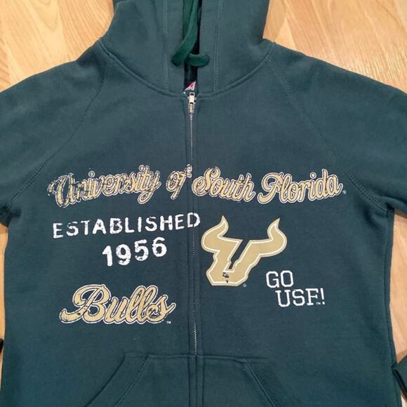 Soffee University Of South Florida Bulls Girl's SM Zip Front Hoodie - Picture 2 of 3